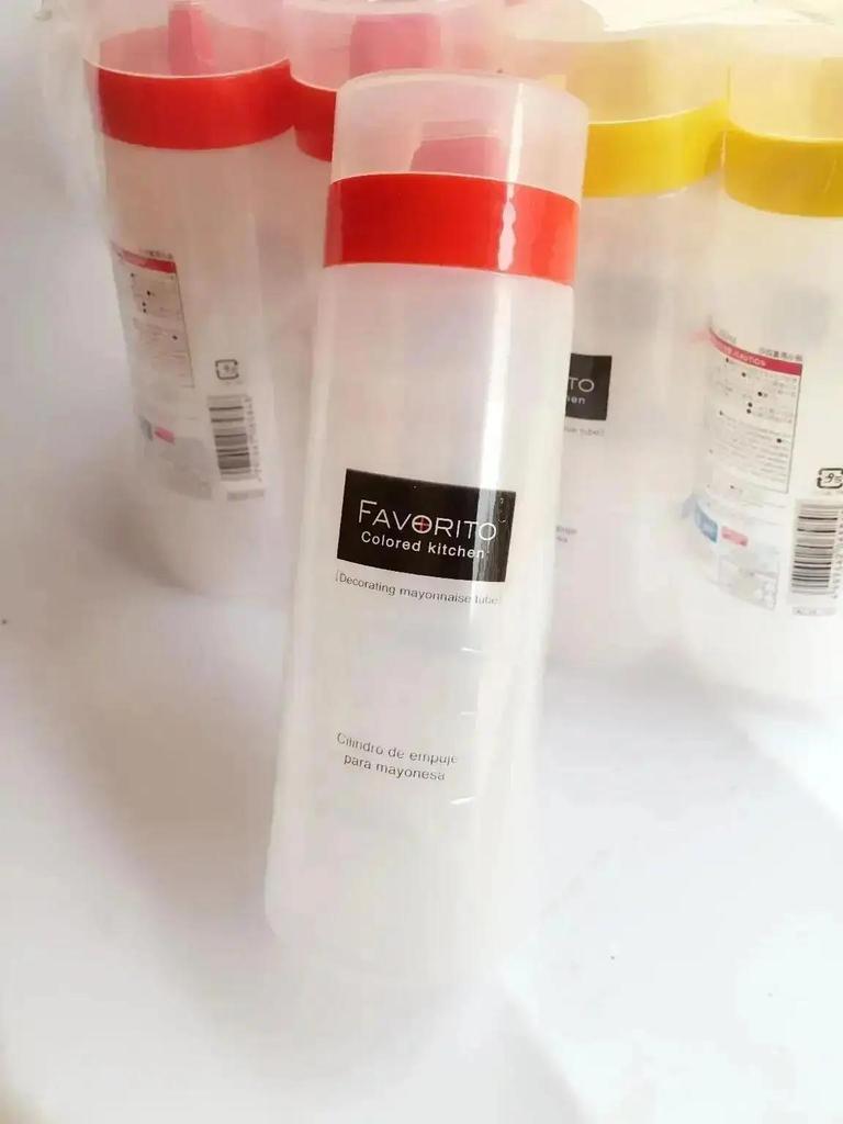 New 2025 New 300ml 4-Hole Plastic Salad Mustard Kitchen Squeeze Convenience Silicone Bottle Condiment Decoration Tools To 1