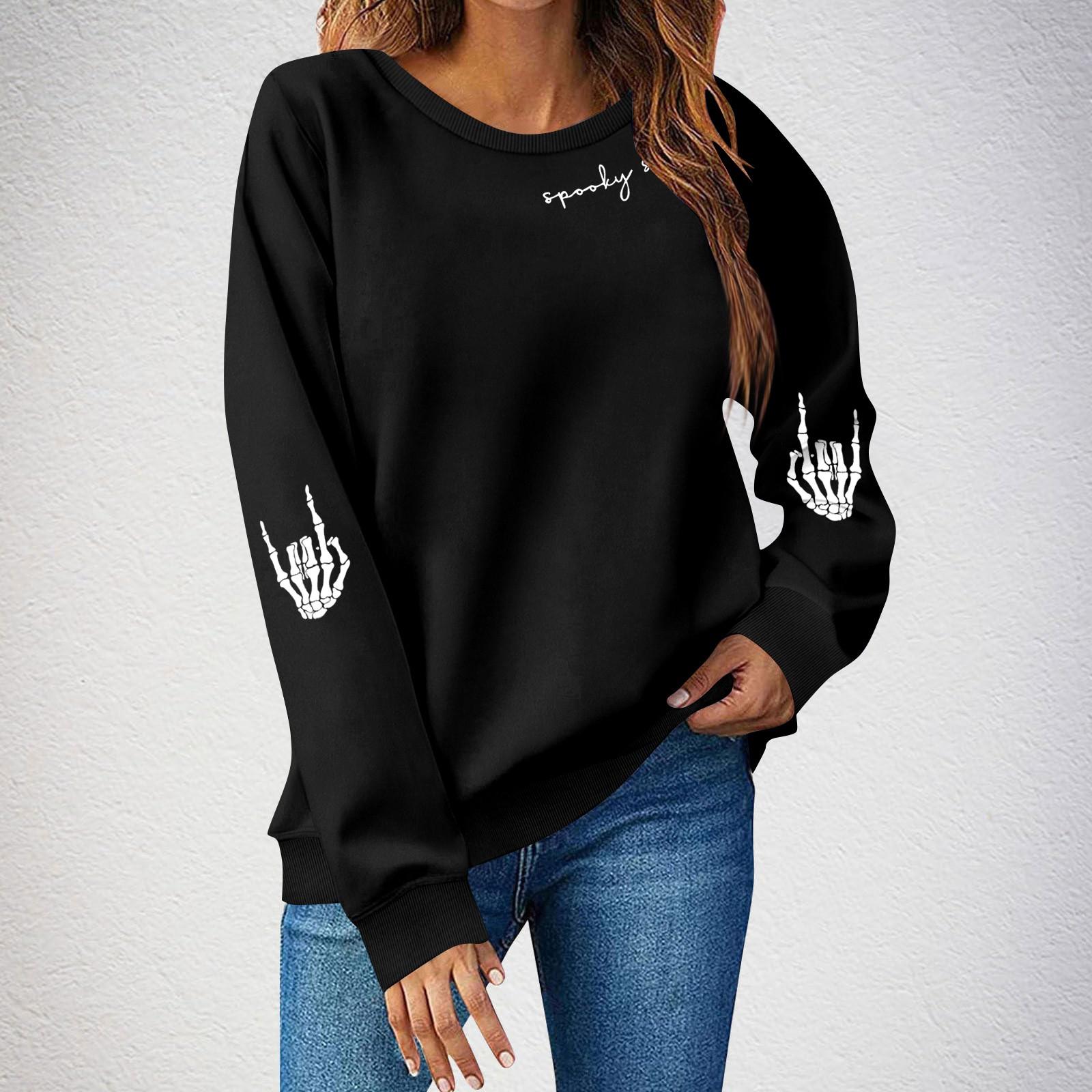 

Женский свитшот с длинным рукавом Повседневный комфортный Свободный Легкий Женский свитшот L чёрный