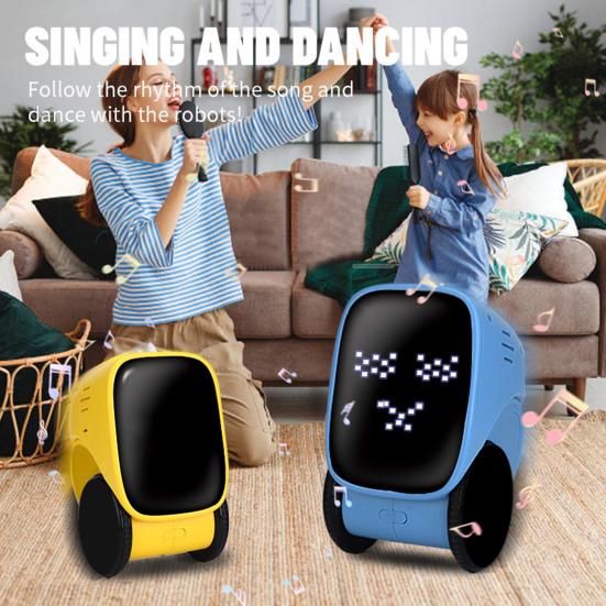 Kids Remote Control Robot Toy with LED Eyes Horns Auto-Demonstration Programmable Touch Sensing Educational
