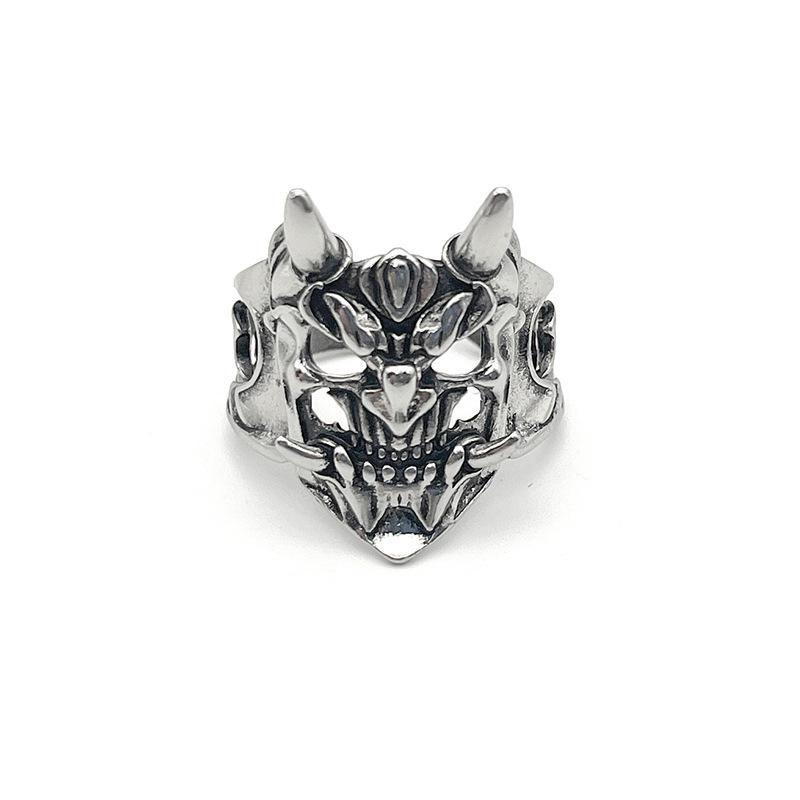 

Ретро кольцо-маска Праджня для мужчин, цинковый сплав, цветное, панк, готика, рок, хип-хоп, открытое кольцо, ручная работа, дизайнерское, с цирконом, байкерские аксессуары, подарок resizable