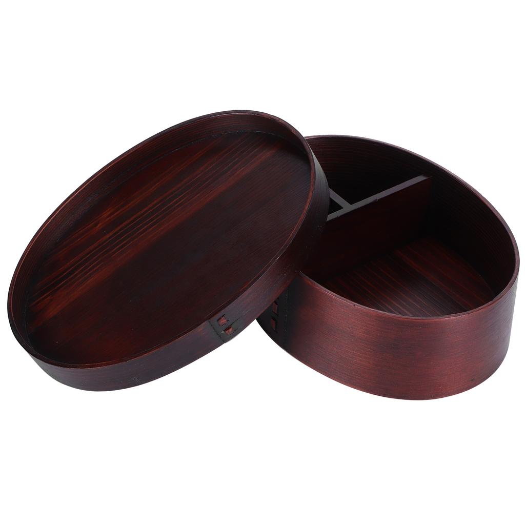 17,5x13,5cm Pojemnik na lunch Drewniany pojemnik Bento Przenośny pojemnik na żywność dla uczniów PracownikówMalowany