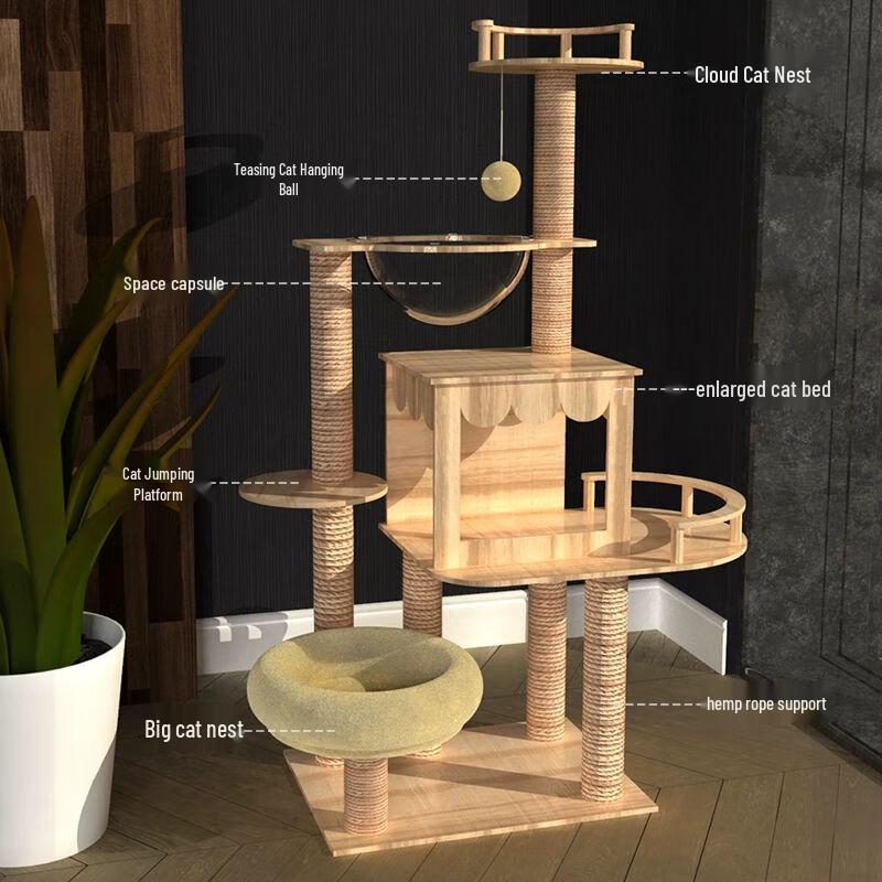Aomengming Wall-Mounted Low-Profile Cat Tree & Nest