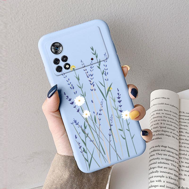 Case For Poco X4 Pro 5G Poco M4 Pro Cute Heart Flower Back Cover Soft Silicone Matte Protective Funda For Xiaomi Poco X6 X5 Pro