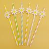 20pcs Eco Friendly Disposable Straws Paper Drinking Straw Party Supplies Daisy Straws  Wedding