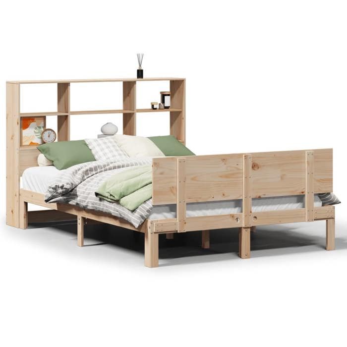 VidaXL Lit bibliothèque sans matelas 120x190 cm bois de pin massif 3322654