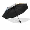 1pc Global Exploration and Navigation Umbrella with Plastic Handle, Suitable for All Seasons Outdoor PT376