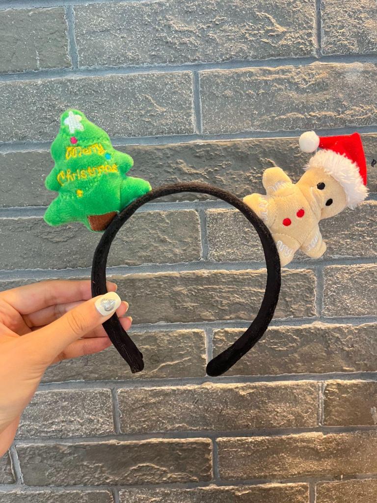 Opaska świąteczna z reniferem i głową Świętego Mikołaja: Uroczy Dodatek do Włosów dla Kobiet i Dekoracja Imprezowa