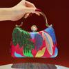 Embroidered Evening Bag Clutch for Ladies Cheongsam Handbag with Diamond Accents Handbag for Carrying Large Items