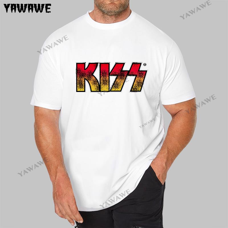 New t shirt black KISS Classic Logo Hard Rock Music Band funny tshirt novelty summer fashion tshirt men cotton tops boys gifts