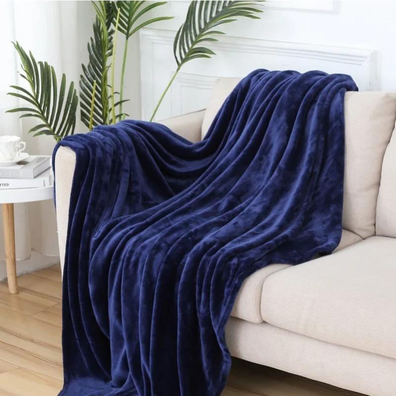 1pc Coral Fleece Blanket Simple Grey Blanket Soft Warm Throw Nap Blanket for Sofa Bed Camping Trip Office Pet Dog