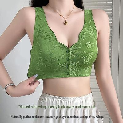 Bequemer Atmungsaktiver Bügelloser Chinesischer Jacquard-BH mit Frontverschluss und Seitenstütze