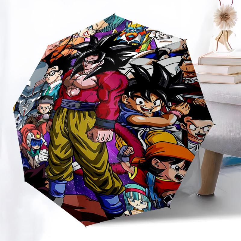 1pc Dragon Ball Z Goku Vegeta Automatic Opening/Closing Umbrella with 3-Fold Design, Perfect Gift for Fans, Travelers, Daily Use, Festival Present.C01
