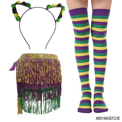 Mardi Gras Carnival Dress-Up Set: Costume and Props