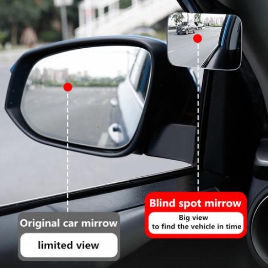 1pc 360° Car Rear View Convex Blind Spot Mirror Wide Angle Safety Parking