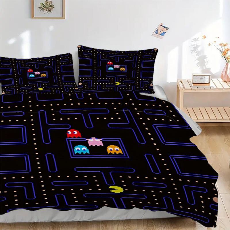 Pacman Adventure Print 3Pcs Bedding Setduvet Cover With 2 Bedropillowcase Home Birthday Gift