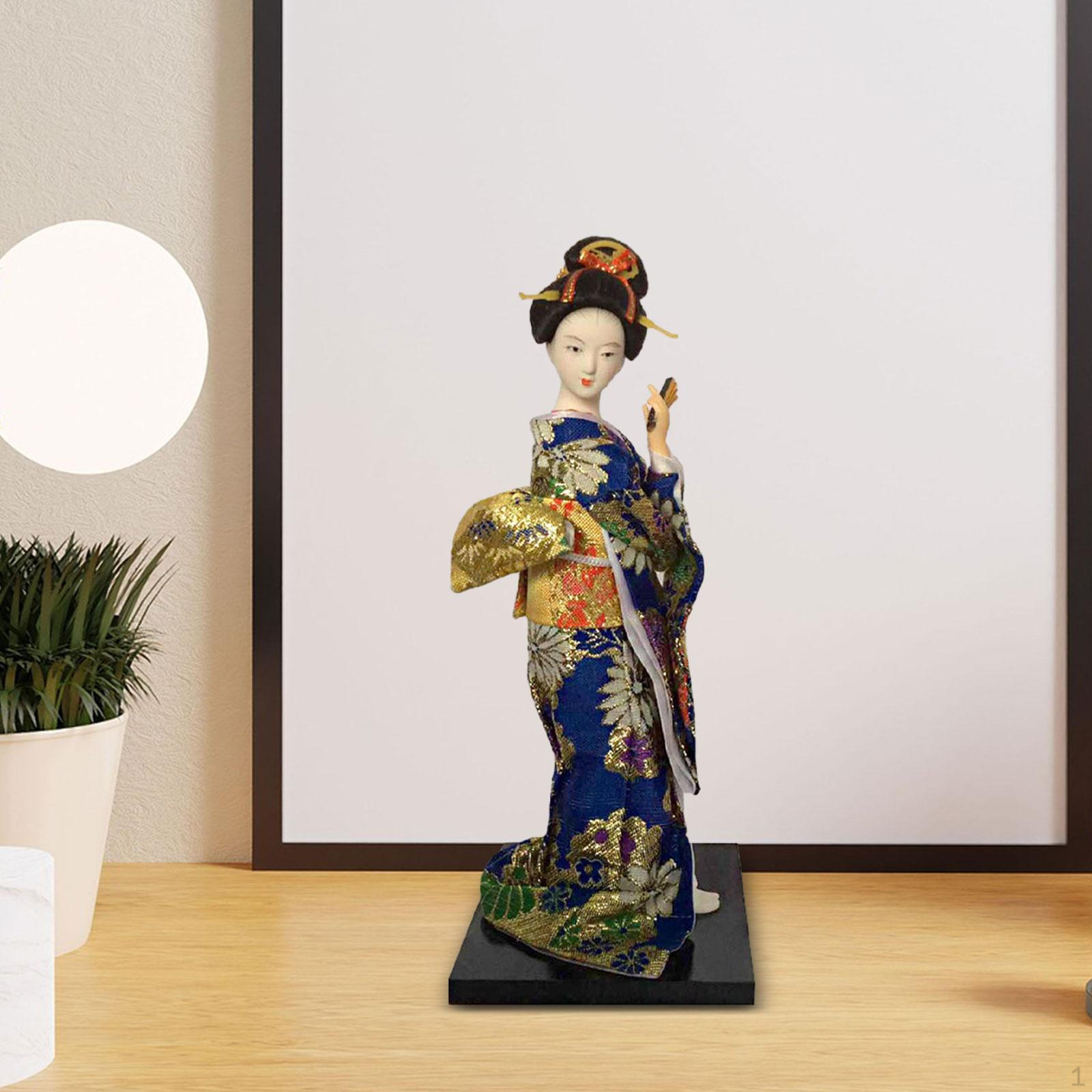 Японская кукла Гейша в элегантном кимоно - Декоративная миниатюрная статуэтка Style A