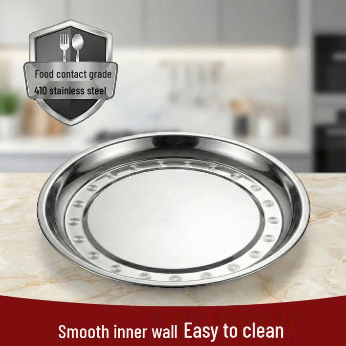 

Thickened Stainless Steel Round Plate for Fish, BBQ, and Household Use 12cm