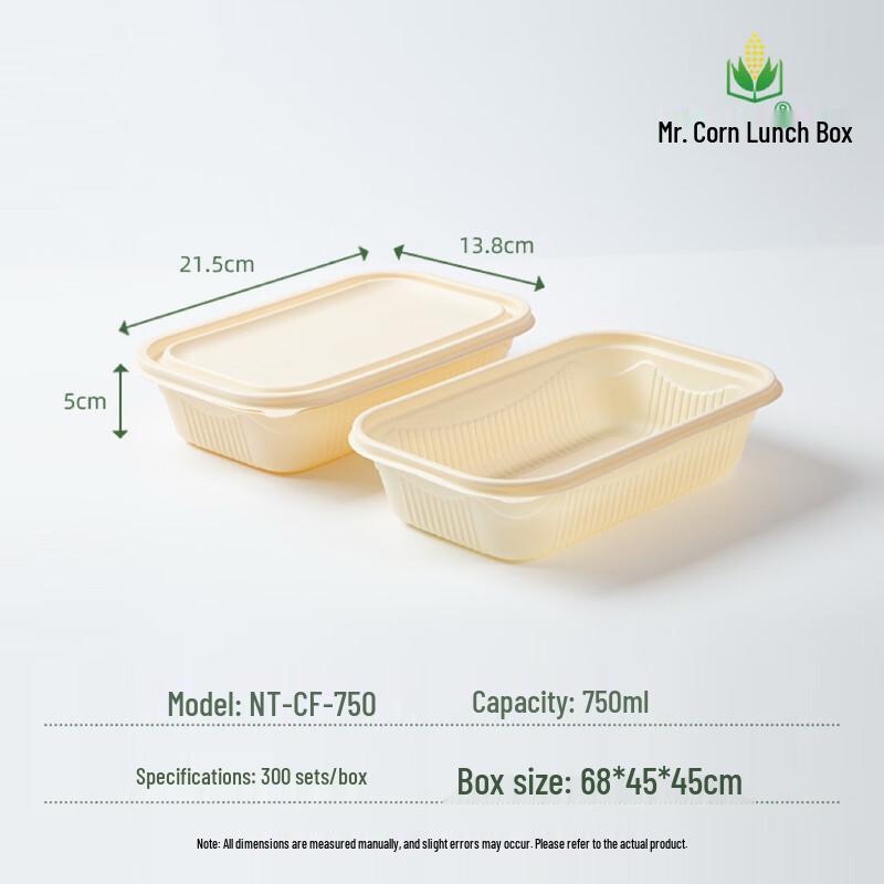 Mr. Corn Disposable Corn Starch Meal Boxes
