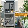 4-Tier Large Outdoor Cat Catio, Cat Enclosure with Wheels, Waterproof Roof, 4 Doors & Resting Box, Grey/Black