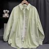 Women's Pure Cotton Loose Slimming Shirt Jacket for Spring, Summer, and Autumn Sun Protection