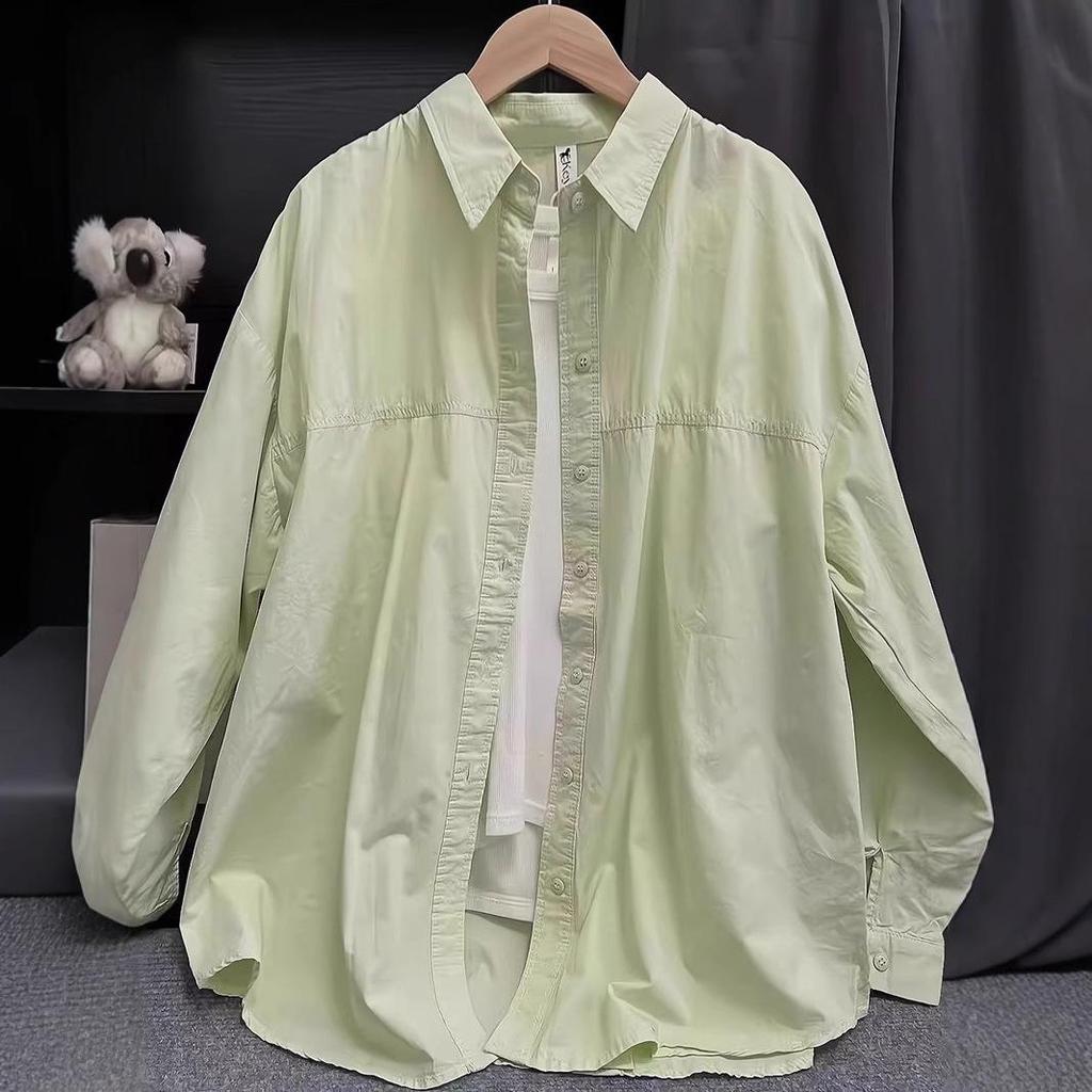 Women's Pure Cotton Loose Slimming Shirt Jacket for Spring, Summer, and Autumn Sun Protection