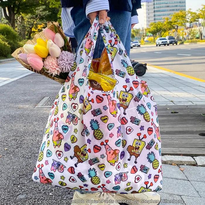 4 Types of SpongeBob Portable Shopping Bags Foldable Market Bags