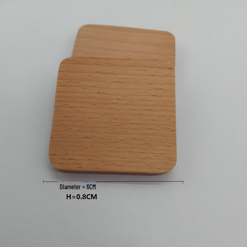 

Набор деревянных подставок для чая и кофе с гравировкой, креативными изоляционными прокладками и подносами Beech small size 6*6*0.8CM square plane