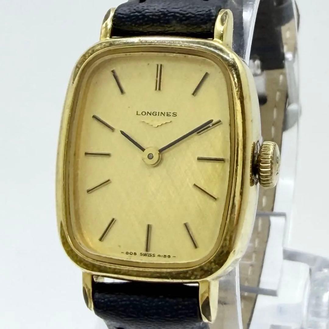 Used [New belt in operation] LONGINES dial gold ladies watch