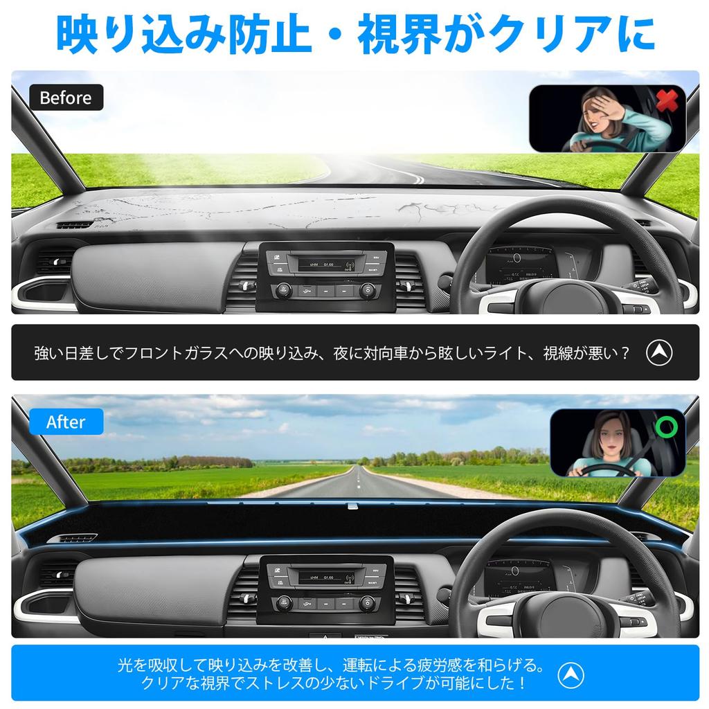 GIMUYA Honda Fit 4 GR Series Dashboard Dedicated Dash Mat for New Fit 2020 Present Protective Interior Custom Parts Sun Set Mat,