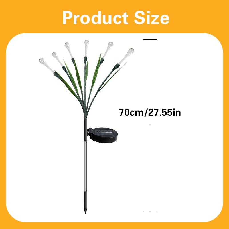 

6 светодиодных солнечных фонарей Капля воды с листьями Солнечные садовые фонари Уличные водонепроницаемые лампы Декор Солнечные фонари для наружной дорожки теплый белый