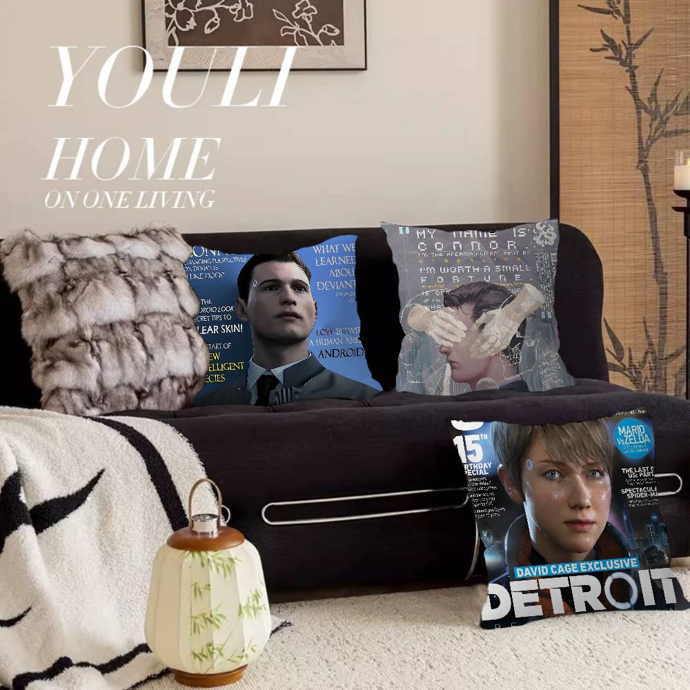 D-Detroit B-Stań się H-Człowiekiem Poszewka na Poduszkę Poszewka na Poduszkę Sofę Dekoracja Pokoju Domowego Prezent dla Dzieci