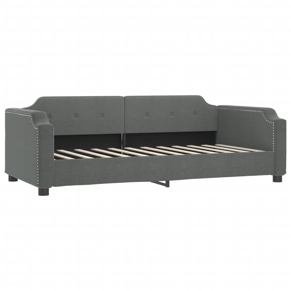 Vidaxl Sofa Rozsuwana Z Materacami, Ciemnoszara, 80X200 Cm, Tkanina