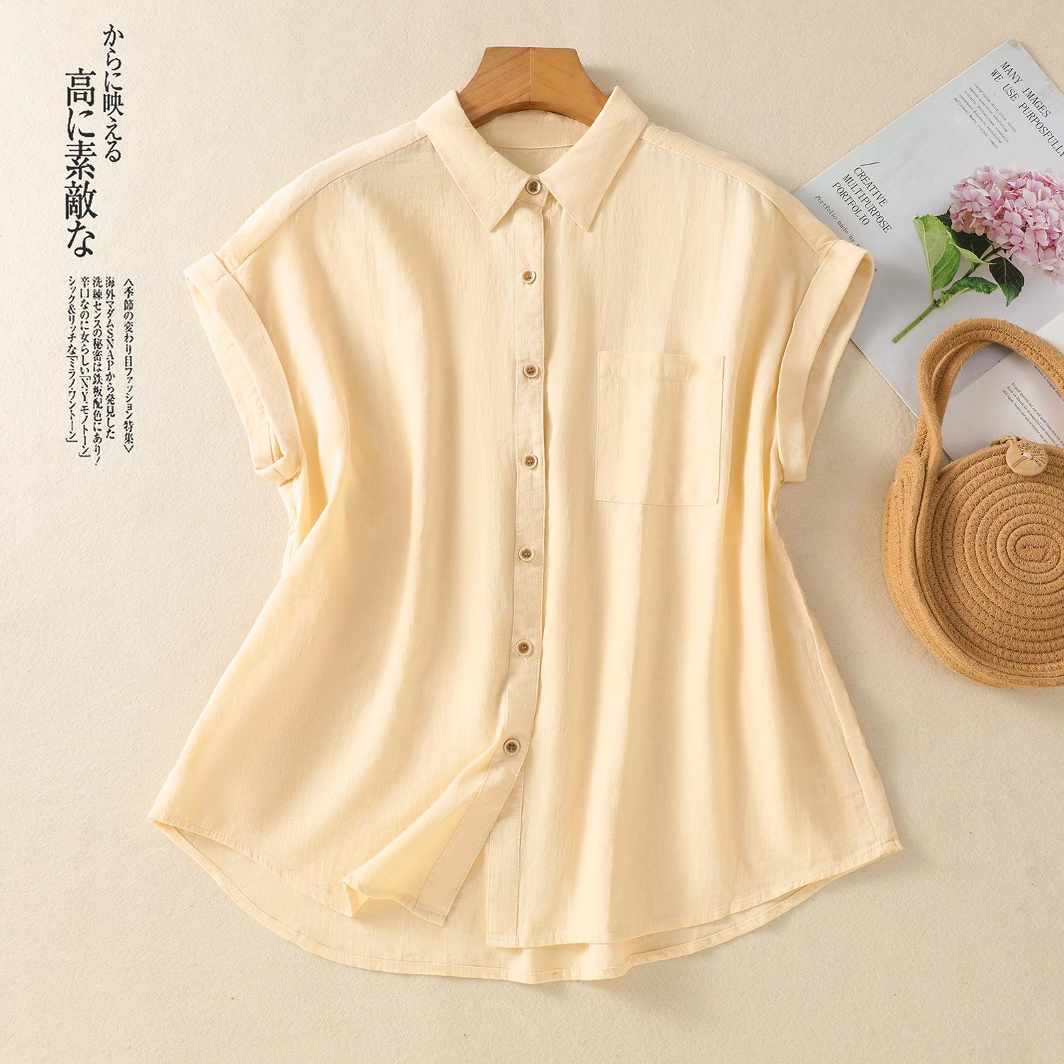 

Маленькая рубашка женская летняя 2025 новая мода и тонкая повседневная свободная рубашка с воротником ПОЛО темпераментный топ 2XL