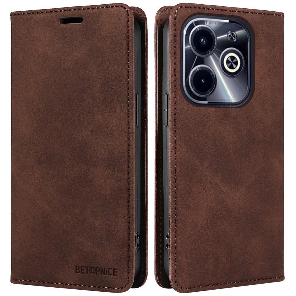 BETOPNICE 003 Wallet Case for Infinix Smart 8 Plus/Smart 8 Pro 4G/Smart 8 4G/Hot 40i/TECNO Spark Go 2024 4G Leather Phone Cover