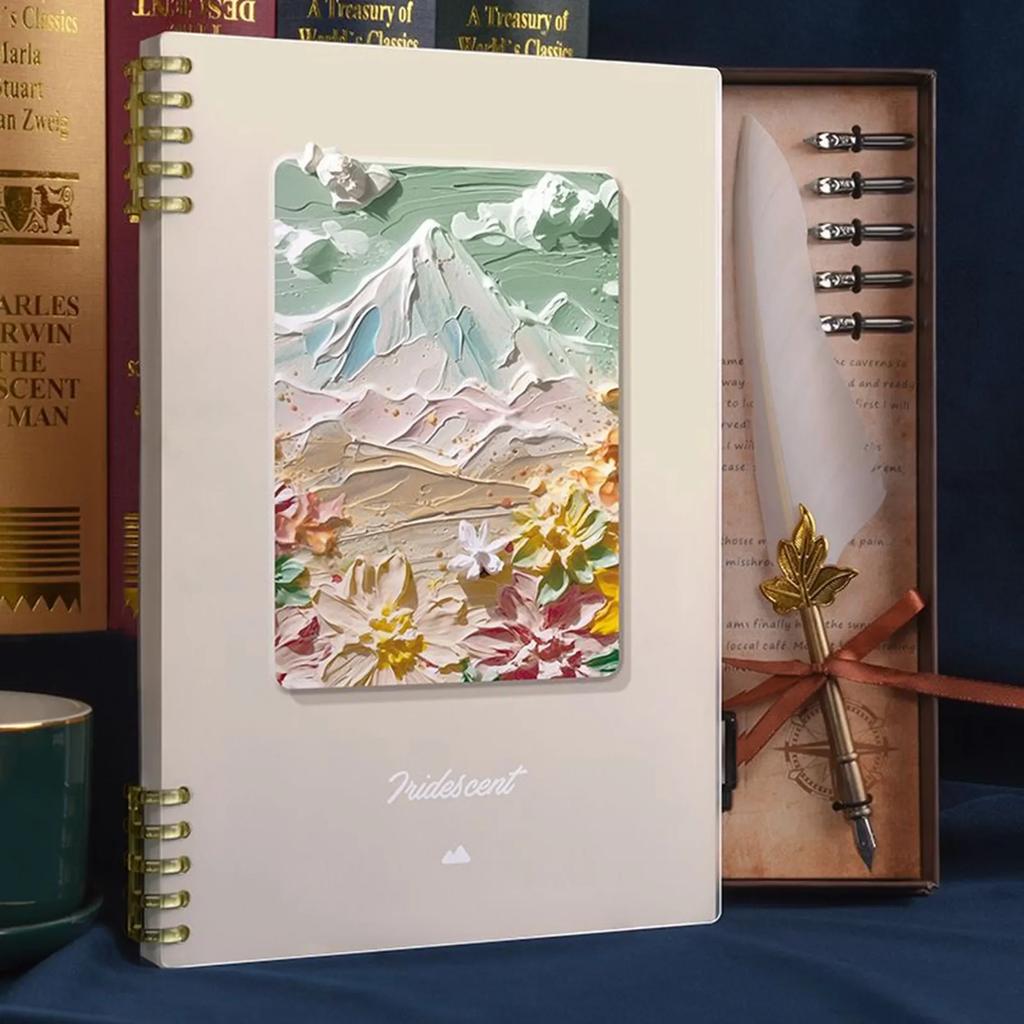 Oil Painting Loose-Leaf Notebook A5 80 Sheets Note Book Detachable Notepad Student Stationery Office Supplies