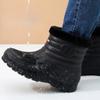 Winter Snow Boots Plush Warm Shoes Men Outdoor Waterproof Cotton Shoes Man Rain Boots Mid-high Tube Water Shoes Botas