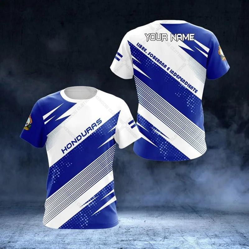 Honduras Vlajka Grafika Unisex Trička Letní Ležérní Streetwear Pánská Móda Dres Chlapec Nadrozměrná Trička Krátký Rukáv Sportovní Oblečení