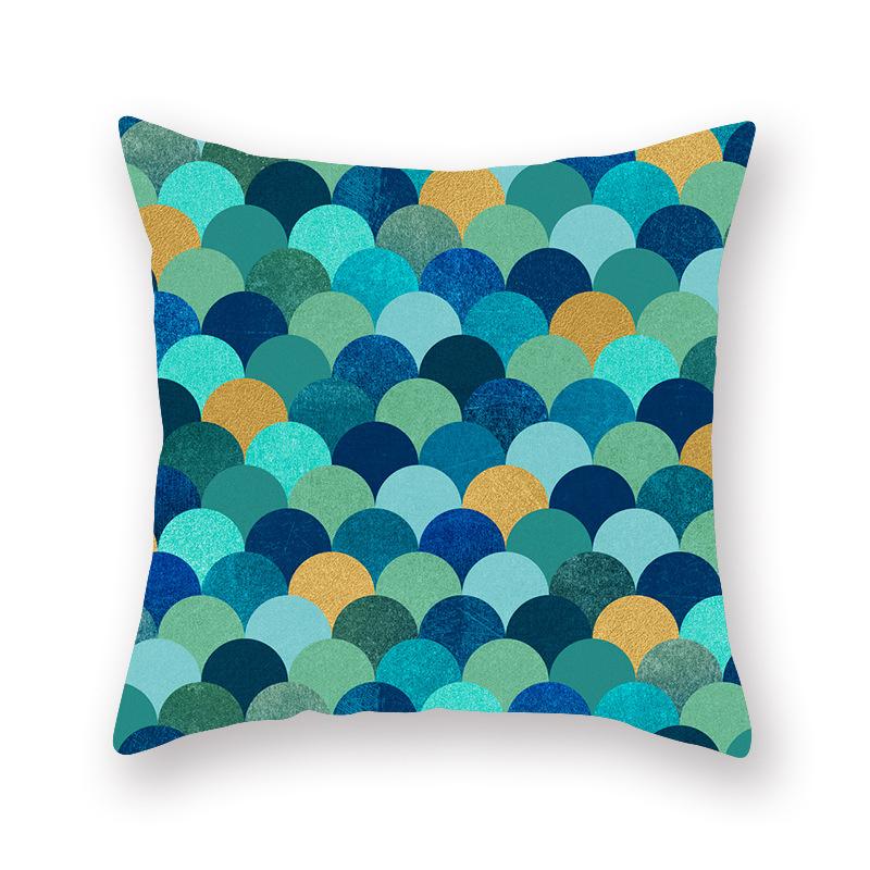 

Скандинавская мода, бирюзовая наволочка с геометрическим рисунком, полосатый чехол для подушки, чехол для дивана 45x45 см, чехол для подушки для спальни, домашнего декора 45x45cm