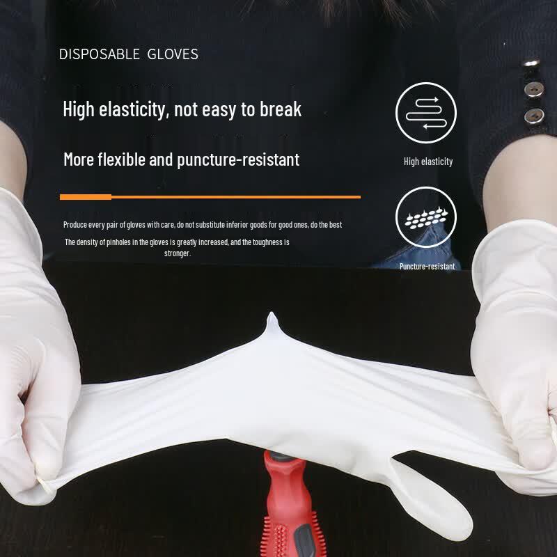 Thickened Disposable White Nitrile Gloves