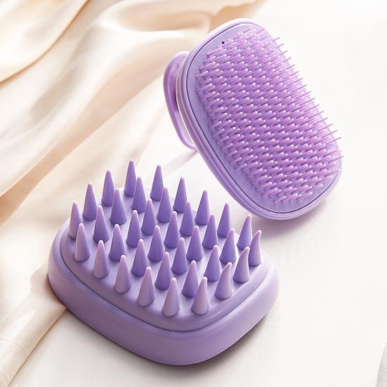 Shampoo Comb Soft Flexible Silicone Bristles Promotes Hair Growth Deep Cleansing Scalp Massage Brush Hair Care Tool