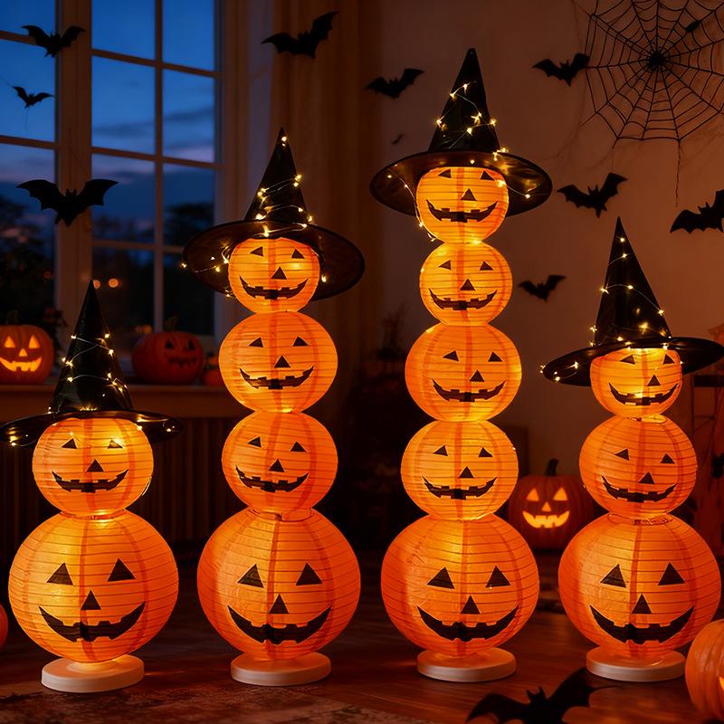 

Підвісні прикраси-ліхтарики з гарбузів на Хелловін для кімнат-квестів, барів, вечірок та декору сцен Pumpkin Lantern Pillar B1