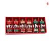 Christmas Wooden Carousel Horse Miniature Ornaments Christmas Tree Hanging Pendants New Year Gift Toy For Kid Home Party Decor