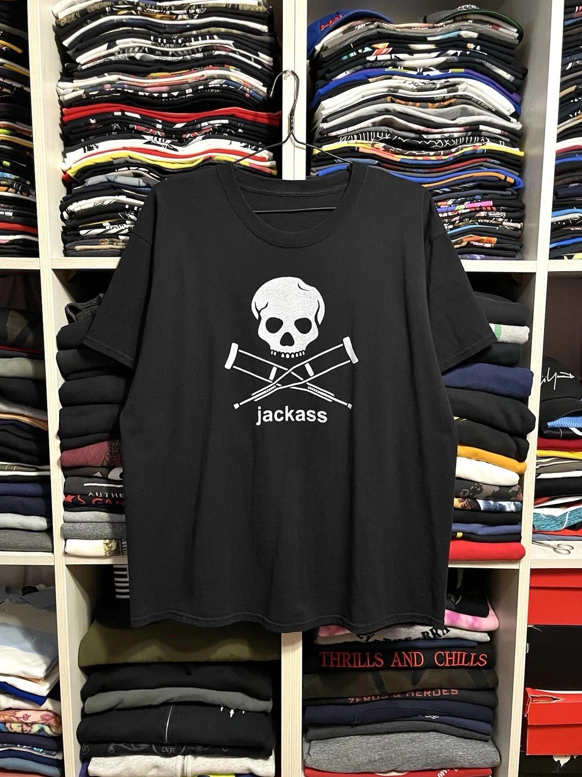 Vintage Jackass MTV Show Movie Promo Bam Margera T-Shirt Size XL Black M