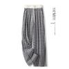 Women's 2025 Spring/Autumn Plaid Wide-Leg Drape Pants - Color Block, Elastic Waist, Versatile Straight-Leg Style.