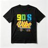 Retro Style 90s Vibe Tape Old School   T-Shirt Fashion Loose Harajuku Casual Short Sleeve Tshirt Summer Hip Hop Tees