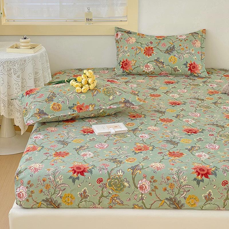 Missdeer Elastic Bed Sheets Sets Double Bed Flower Pring Fitted Sheet Without Pillowcases Single Queen King Size Bed Cover