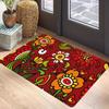 Floral Print Welcome Doormat Non-Slip Machine Washable Carpet for Living Room Bedroom Bathroom Kitchen Laundry Rug