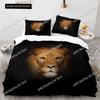 Lion Duvet Cover Set 3D Print Wild Animals Colourful King Queen Size For Kids Teens Adults Bedding Set Polyester Comforter Cover