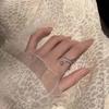 Niche Adjustable Zircon Ring for Women - High-End Cold Style, Internet Celebrity Inspired, Versatile & Elegant