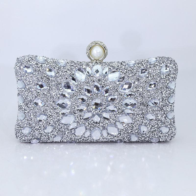 Kadın Elmas Taşlı Akşam Portföy Çantası